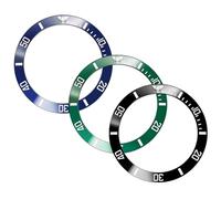 hengfento2 Ceramic Bezel Insert Replacement For Rolex Submariner 116610 114060 116613 116618 38mm 3pcs (Black+Blue+Green)