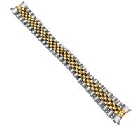 hengfento2 Jubilee Watch Band Solid Link Replacement For Rolex Datejust 16233 16220 14270 16200 16234 Hidden Clasp Heavy Stainless Steel 20Mm, Gold+Silver, 20mm