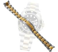 hengfento2 Oyster Watch Band Replacement For Rolex Datejust Submariner Deepsea 116660 21Mm (Shiny Center Gold And Silver)
