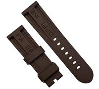 hengfento2 Rubber Watch Band Replacement For Panerai Mx0011qq Caoutchouc Rubber Dive Watch Strap Band 24/22mm (Brown)