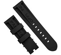 hengfento2 Rubber Watch Band Replacement For Panerai Mx0011qq Caoutchouc Rubber Dive Watch Strap Band 24/22mm (Black)