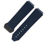 hengfento2 Rubber Watch Band Strap Replacement For Hublot Fusion Watch 19 * 13 * 18mm, Blue Strap Black Clasp, 19mm, Modern