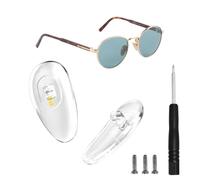 hengfento2 Screw-In Nose Pads Replacement for PRADA Eye Glass Eyeglass Sunglass Frames with Screws Screwdriver set 16.5mm (Gold)