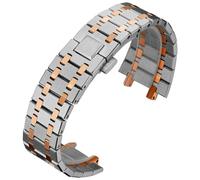 hengfento2 Watch Band Strap Bracelet Replacement for Audemars Pigu Royal Oak Offshore Safari Stainless Steel 26mm, Gold and Silver