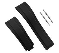 hengfento2 Watch Silicone Rubber Strap Band Replacement For Rolex Datejust Daytona Submariner Gmt Ghost Yachtmaster 20mm, Black, 20mm