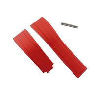 hengfento2 Watch Silicone Rubber Strap Band Replacement For Rolex Datejust Daytona Submariner Gmt Ghost Yachtmaster 20mm, Red, 20mm