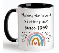 Henghere 66th Birthday Gifts for Women Men, 66th Birthday Gifts for Her Him, Happy 66 Years Old Birthday Present, Back in 1959, Sixty-six Birthday Coffee Mug Turning 66 for Women
