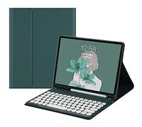 HENGHUI iPad 10 2022 10.9" Keyboard Case Cute Round Key Color Keyboard Wireless Detachable BT Keyboard Cover for iPad 10th Generation 10.9-inch (DarkGreen)