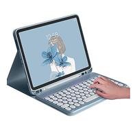 HENGHUI iPad 10th Generation 2022 10.9" Keyboard Case Cute Round Key Color Keyboard Wireless Detachable BT Keyboard Cover for iPad 10 10.9-inch (Black)