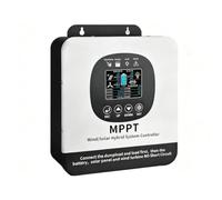 HENGJINGTR 0-35A Intelligent MPPT Solar Charge Controller 12V/24V/48V Solar Panel Charge Controller Regulator W/LCD Screen Suitable for Wind/Solar Power Generation Systems,20A