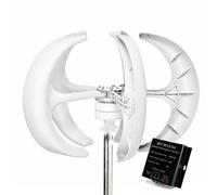 HENGJINGTR 12V,14000W Low Noise Vertical Axis Wind Turbine Generator, Low Start Wind Speed 5 Blades Windmill Off Grid System with MPPT Controller(12V 24V 48V)