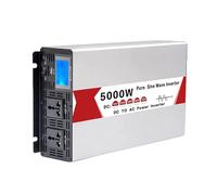HENGJINGTR 12V To 220V, Pure Sine Wave Inverter, for RV, Off-Grid Solar Car Power Inverter with 2 AC Socket 72V 60V 48V 24V 12V DC To 110V/220V AC Converter (5000W),72V TO 110V