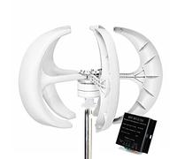 HENGJINGTR 14000W White Turbine Wind Turbine Generator Kit, 12V/24V/48V 5 Blades Lantern Vertical Axis Wind Turbine Generator with Controller,24V