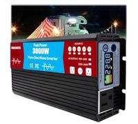 HENGJINGTR 1500 Watt Inverter 12V-72V DC To 110V 220V AC Converter,3000W Peak Pure Sine Wave Power Inverter with 1 AC Outlets for Truck, RV, Vehicles, Solar Off-Grid,12V to 110V