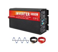 HENGJINGTR 1500W Pure Sine Wave Inverter, 3000W Peak Power with 2 AC Outputs 12V-72V DC To 110V 120V AC Power Converter Off-Grid Power Inverter for Home, RV, Truck,60V to 110V