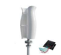 HENGJINGTR 1500W Vertical Wind Turbine Generator 12V -48V Low Noise Wind Generator Lantern Style 2-Blade Spiral Wind Power Kit for Home, Rooftop, Or Garden(White),220V