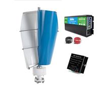 HENGJINGTR 3500W Vertical Wind Turbine Generator Kit, 12V 24V 48V Low RPM Maglev System, for Off-Grid Home, Solar Hybrid System(Blue),220V