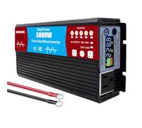 HENGJINGTR 5000W Home Pure Sine Wave Inverter DC 12V 24V 48V 60V 72V To AC 110V 220V Power Solar Car Inverters with 1 AC Outlets LCD Display for Off-Grid Solar Power System,60V TO 110V