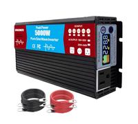 HENGJINGTR 5000W Pure Sine Wave Inverter Charger DC Input AC Output Solar Power Inverter for RV,Off Grid,Truck,Power Outage with AC Outlets And LCD Display,72V To110v,DC 12V,AC 220V 50Hz