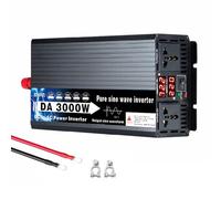 HENGJINGTR Pure Sine Wave Inverter,12V-72V DC To 110V/220V 3000W Power Inverter Car Converter for Home Appliances, RV Camping,Solar Converter with 2 AC Sockets,24V TO 220V