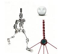 HENGJINGTR Stop Motion Armature Kits for DIY Studio, Stainless Steel Animation Puppet Metal Puppet Figure for Character Design Creation, Articulated Humanoid Skeleton,12CM