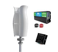 HENGJINGTR Vertical Axis Wind Turbines Generator Kit, 3000W 24V 48V 2 Blades AC Wind Turbine 3-Phase Permanent Magnet Windmill for Home, Farm(With 3000W Inverter),24V