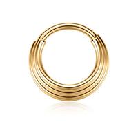 hengkaixuan 10mm 16G Silver Nose Rings 316L Surgical Steel Triple Stacked Septum Ear Cuff Helix Clicker Hinged Ring Unisex Hoop Earrings Septum Piercing