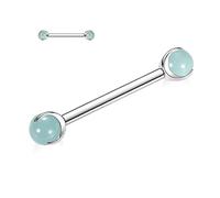 hengkaixuan 14G Nipple Barbell G23 Titanium Nipple Piercing Nipple Rings Threaded Silver Nipple Rings Nipple Bars with CZ Nipple Body Piercing Jewellery for Women 12mm