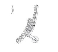 hengkaixuan 16G 316L Surgical Steel Labret Studs with Internal Thread, Labret, Monroe Piercing Lip Pins with Flat Back, Helix, Cartilage, Tragus, Shell, Earring, Women, Girls, Piercing Jewellery, Metal