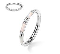 hengkaixuan 16G Baguette White Opal Conch Septum Clicker Ring 10mm Nose Ring Hoop Cartilage Earring Hoop Helix Piercing Jewlry