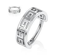 hengkaixuan 16G Helix Earrings Septum Clicker Cartilage Daith Ring Surgical Steel Conch Hoop Ring 10mm Great Wall Pattern Tragus Rook Earrings Septum Jewellery Silver Nose Rings Small Hoop Earring