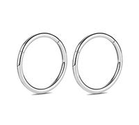 hengkaixuan 2Pcs 10mm Titanium 12G Hinged Segment Earrings Cartilage Helix Lip Tragus Nose Ring Hoop Sleeper Body Piercing