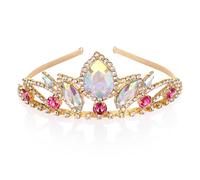 Hengkaixuan Aurora Borealis Rhinestone Crown: Pretty Rapunzel Tiara, Sparkly Gold, Halloween & Christmas Cosplay, Tangled Costume, Sweet Gift for Girls, Cake Topper