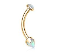 hengkaixuan G23 Titanium Eyebrow Jewellery Curved Barbell Eyebrow Ring 16G Belly Button Arrow Opal Navel Piercing Gold Tongue Lip Rook Daith Earring 8mm