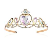 hengkaixuan Sparkly Aurora Borealis Rhinestone Tiara Wedding Crown Bride Tiaras Princess Tiara for Women Girls Kids Birthday Party Hair Accessories Acrylic Crown Crystal Tiara Headdress jewellery