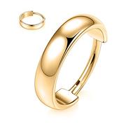 hengkaixuan Surgical Steel Small Hoop Earrings 18G Huggie Gold Hinged Segment Ring Conch Cartilage Lobe Ear Piercing Jewellery with Outward Facing Wide Dome Surface 10mm