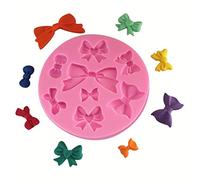 HengKe 2pcs 8 Assorted Bows Silicone Mould, Bowknot Silicone Jelly Sugar Chocolate Fondant Molds for Fondant, Pudding, Soap, Sugarcraft,Candy, Cake Decoration Cupcake Topper,Polymer Clay, Ice Jewelry