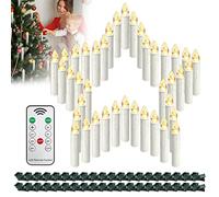 HENGMEI 40 Christmas LED Candles Wireless with Remote Control, Timer, Dimmable Flameless Christmas Candles for Christmas Decoration, Christmas Tree, Wedding, Parties
