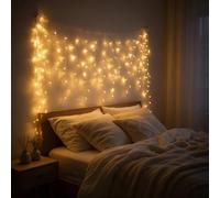 HENGMEI 5M 200 LED Fairy Lights, Icicle String Lights with Timer, 8 Modes, IP44 Waterproof, Warm White Christmas Lighting Light Curtain for Garden, Party, Christmas, Eaves, Railing