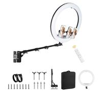 HengMing 56cm Ring Light Wall Mounted for Salon, Studio, Triangle Boom Arm