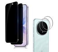 Hengnewro For VIVO X300 Tempered Glass Privacy Screen, 2 Pack Protective Film Privacy Screen Accessories with 2 Pack Camera Protection, 9H Hardness, Shockproof