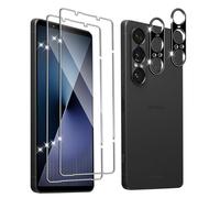Hengnewro Tempered Glass for Sony Xperia X1 VII, Pack of 2 Scratch-Resistant Screen Protector with 2 Pieces Camera Film, HD Clear Bubble-Free, Ultra Above 9H+ Tempered Glass
