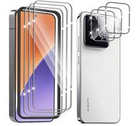 Hengnewro Tempered Glass for Xiaomi 15 5G, Pack of 3 Scratch-Resistant Screen Protector with 3 Pieces Camera Film and Flush Frame HD Clear Bubble-Free, Ultra Above 9H+ Tempered Glass