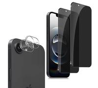 Hengnewro Tempered Glass Screen Protector for iPhone 17E/16E Pack of 2 Screen Protectors + 2 Camera Protection, 9H Hardness Anti-Spy Tempered Glass Protection Glass