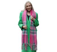 HengNing Tartan Scarf Thick Warm Blanket Ladies Scarves, Plaid Tartan Long Large Oversized Warm Soft Shawl & Wrap Women Xmas Gifts(13-Rose Blanket Scarf)