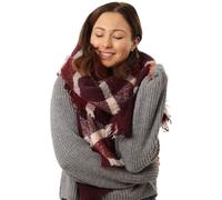 HengNing Tartan Scarf Thick Warm Blanket Ladies Scarves, Plaid Tartan Long Large Oversized Warm Soft Shawl & Wrap Women Xmas Gifts(05-Burgundy Tartan Blanket Scarf)