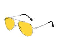 HENGOSEN Night Driving Glasses Pilot-Polarised-Sunglasses: Yellow Polarized Lens Anti Glare Ultralight for Driving at Night