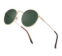 HENGOSEN Polarised Round Sunglasses Mens: Retro Circle Sunglasses for Men Women Metal Sun Glasses Hippie Travelling Driving