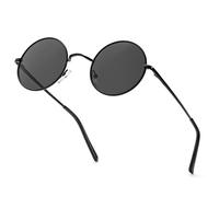 HENGOSEN Round-Sunglasses Polarised Circle-Sunglasses for-Men-Women: Retro Metal Hippie Sun Glasses for Driving Travelling