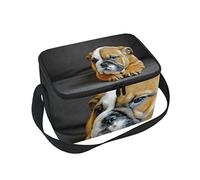hengpai English Bulldog Puppy Lunch Box Insulated Lunch Bag Large Cooler Tote Bag for Kids Women Men